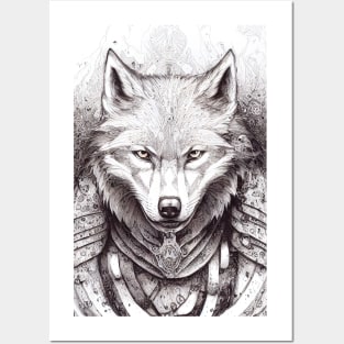 Wolf Animal Wild Nature Illustration Line Epic Illustration Line Art Posters and Art